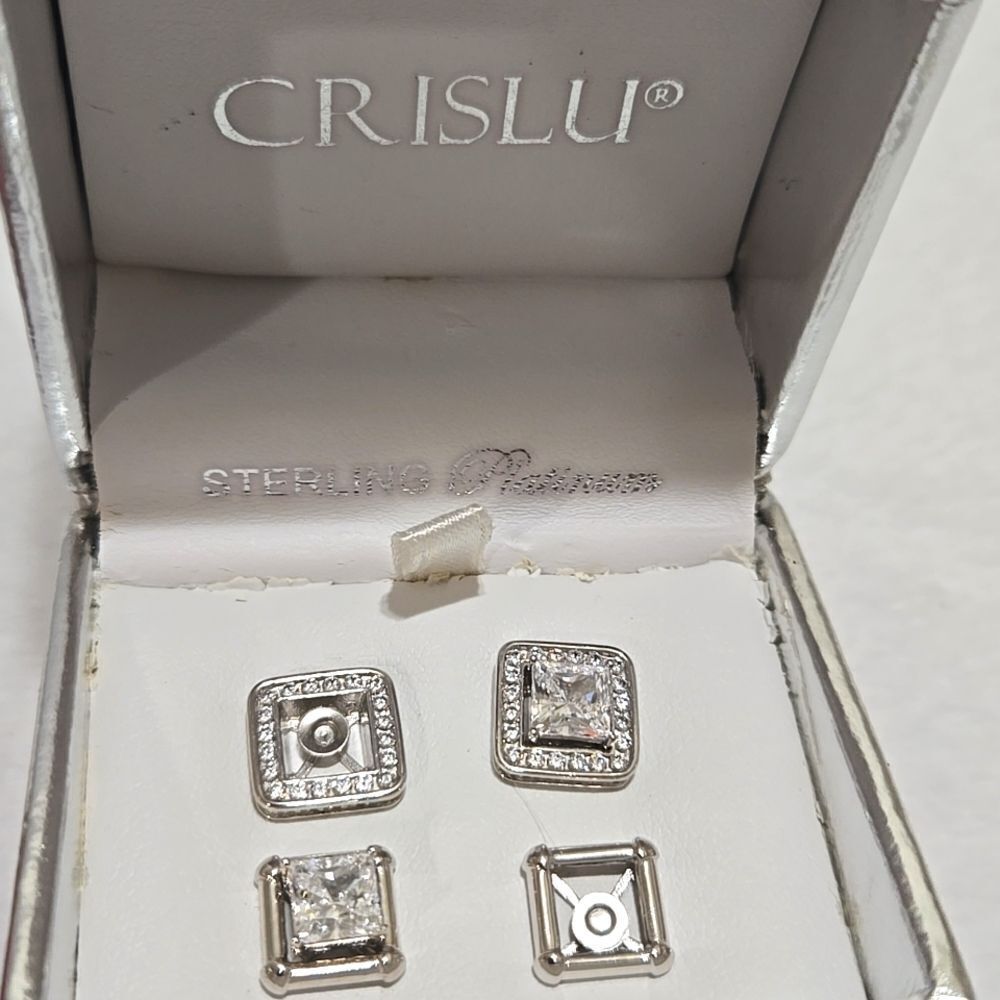 Platinum Plated Sterling Silver Earrings